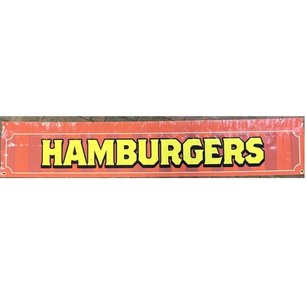Hamburgers Red Banner Sign