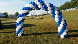 Entrance Balloon Arch Blue and White Balloons