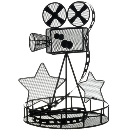 Hollywood Movie Camera Film Reels Strip Metal Centerpiece