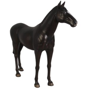 Photo of a life size fiberglass standing horse in black