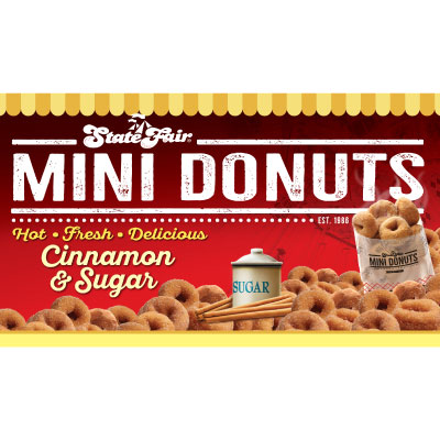 Hot Mini Doughnuts or Small Donut Cinnamon Sugar Flavor
