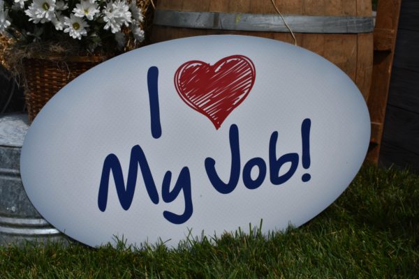 I Love Heart My Job Sign for Photobooth and Party Rentals and Corporate Special Event Hires