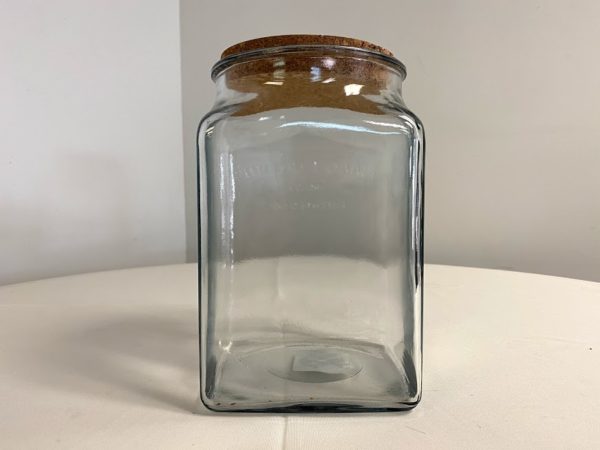SQUARE GLASS JAR WITH CORK LID