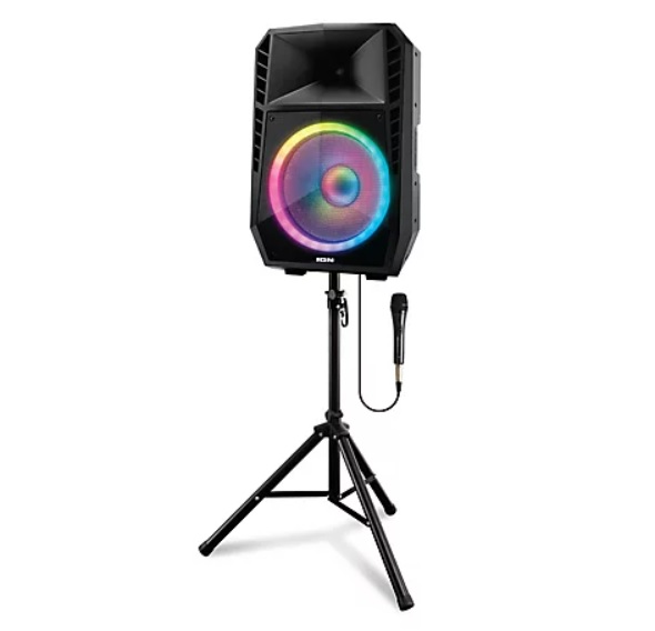 PA Speaker on Tripod with Microphone