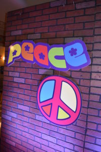 Iconic graffiti and Retro sayings and symbols of the 1960s and 1970s