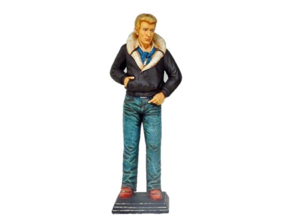Life Size statue of James Dean from Rebel Without A cause Movie scene