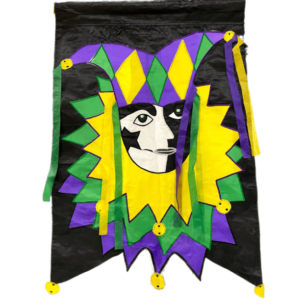 Mardi Gras Black Banner Jester Banner Sign Magic Special Events