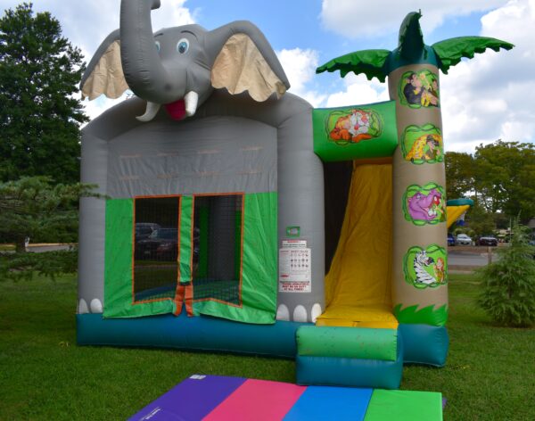 Jungle Elephant Inflatable Combo Bouncer