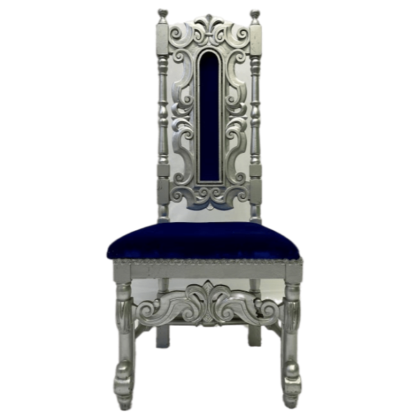 King Throne Chair High Back Blue