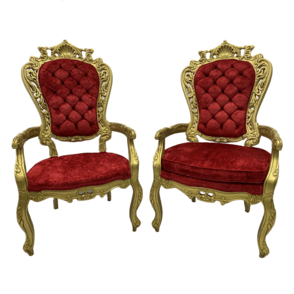 King Queen Throne Chair Red
