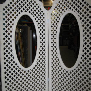 Diamond Lattice Screen Panel White with Oval Window for Party Rentals and Corporate Events 1