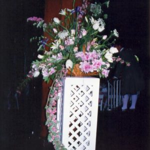 White Lattice Square Pedestal Column for Party Rentals and Wedding Events