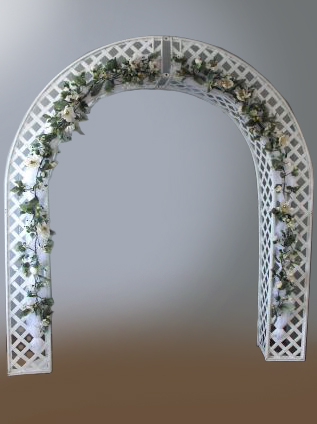 White Lattice Arch or Arbor for Party Rentals,