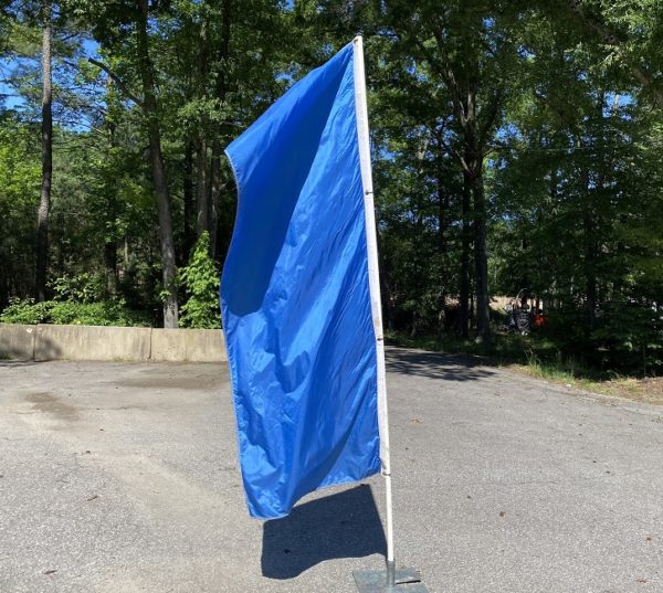 Blue Vertical Nylon Flag 3x8 ft