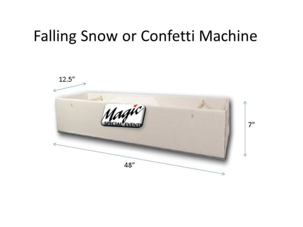 Machine for Creating Artificial or Fake Snow Falling Special Effects for Party Rentals and Corporate Events