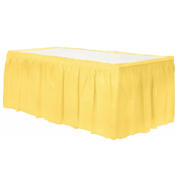 Maize Yellow amarillo Linen Shirred Table Skirting for Party Rentals