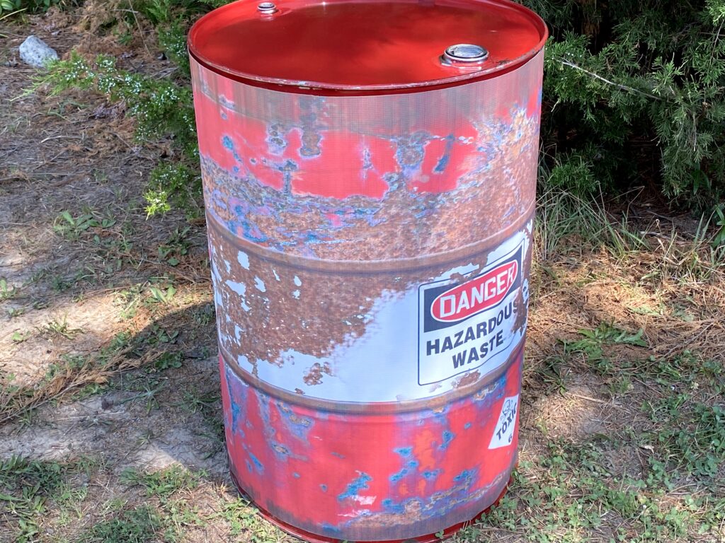 METAL 55 GALLONS DRUM BARREL HAZARDOUS WASTE
