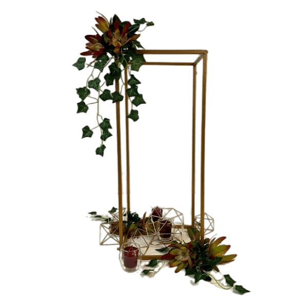 Modern Rectangular Stand With Floral Accents