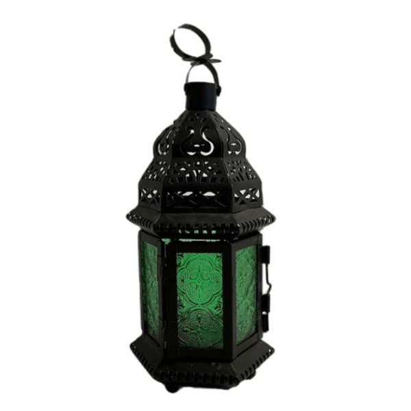 Moroccan Lantern Glass Small Green