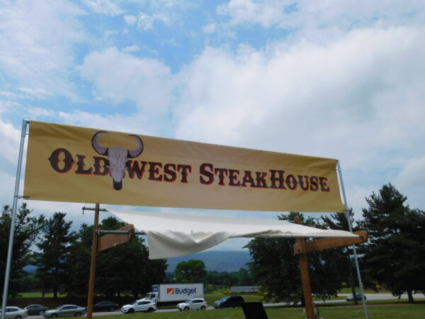 Old West SteakHouse Sign Banner Magic Special Events