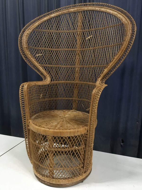 Natural Wicker Chair with a High Fan Back
