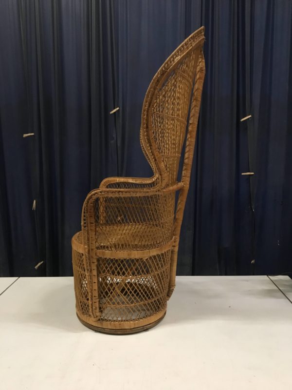 Natural Wicker Chair with a High Fan Back