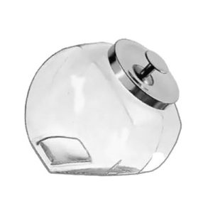 Glass Candy Jar with Chrome Metal Lid