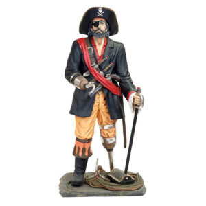 Photo a life-size Pegged Leg Pirate Captain statue prop