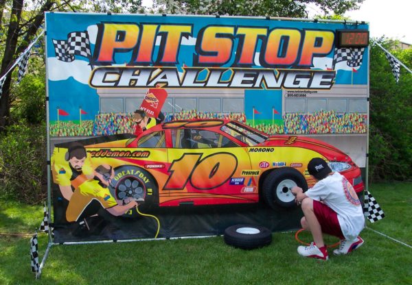 Pit Stop Challenge Tire Changing Race Game for Sports Racing Party Rentals and Corporate Special Events Hires