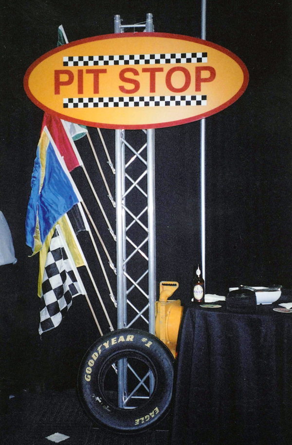 Yellow Pit Stop Racing Sign Prop