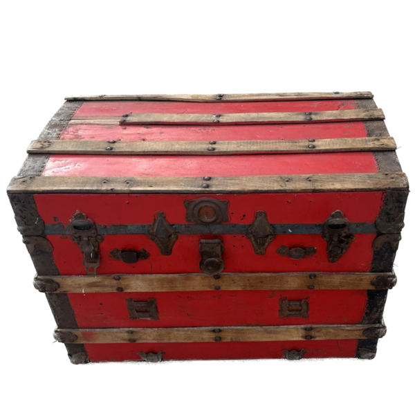 Red Trunk With Wood Circus Magic Rental Magic Special Events Richmond Virginia