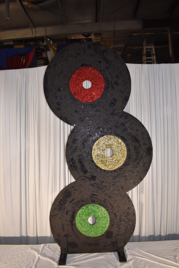 Stack of 3 Glitter 45rpm Records for 1950s Prop Rentals