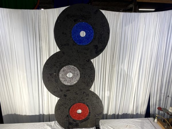 Stack of 3 Glitter 45rpm Records for 1950s Prop Rentals