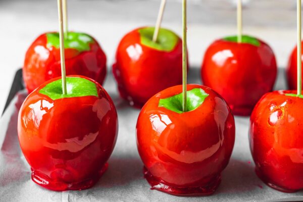 Candy Apples with a wooden stick