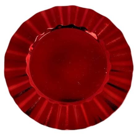 Red Shiny Christmas Red Wave Edge Plastic Charger Plate