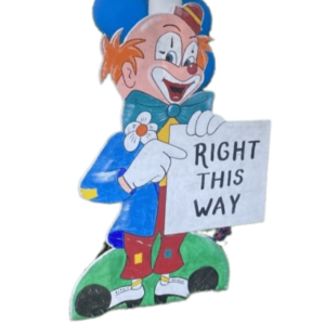 Right This Way Clown Entrance Sign Prop