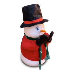 Snowman blowing snow special effects machine