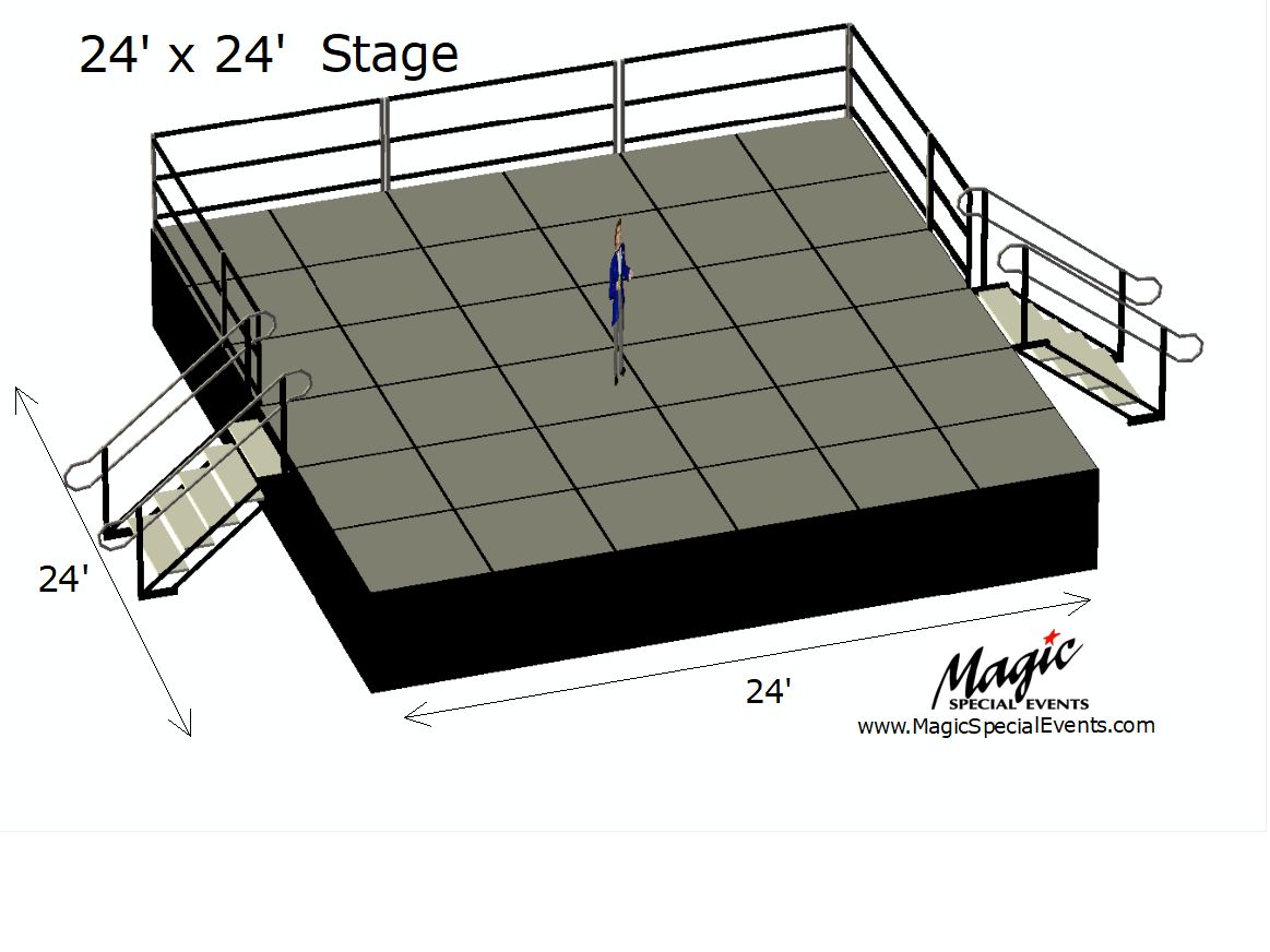 Stage Platform Riser 24×24 feet Tall