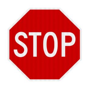 STOP Traffic Sign Hexagon Shape Red and White