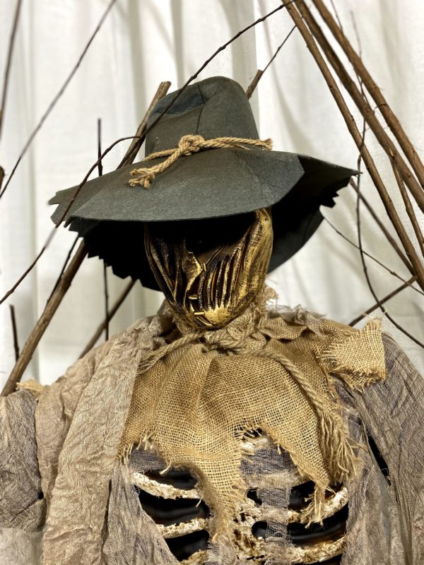 Scarey Creepy Halloween Scarecrow Skeleton Prop for Halloween