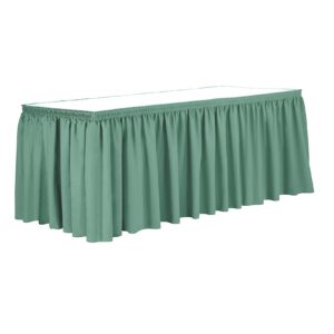 Seamist Green Linen Shirred Table Skirting for Party Rentals