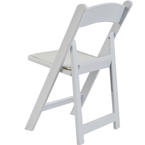 Resin Folding Chair with a painted white wood look for Party Rentals and Special Events