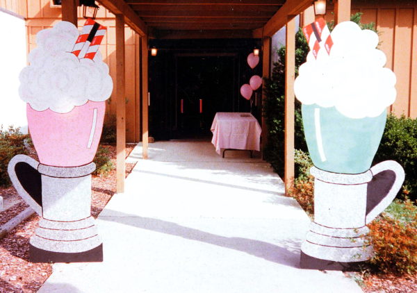 Giant Ice Cream Soda Props for 1950s Theme Party Rentals and Corporate Special Events
