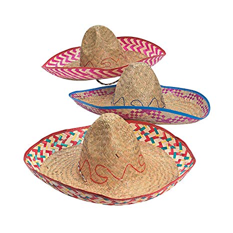 Photo of three straw sombrero hats