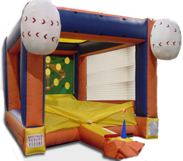 Photo of an inflatable carnival style baseball tame to
