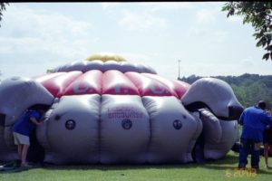Photo of a giant UFO space ship used for laser tag