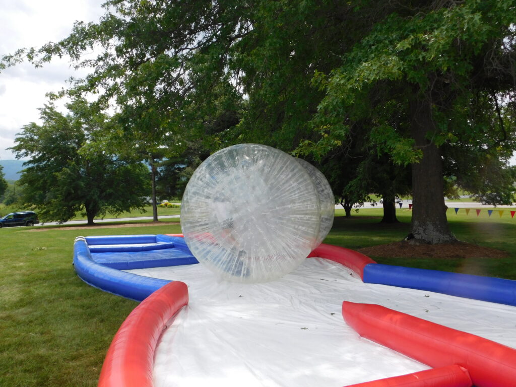 ZORB BALLS CRISS CROSS TRACK INFLATABLE GAME